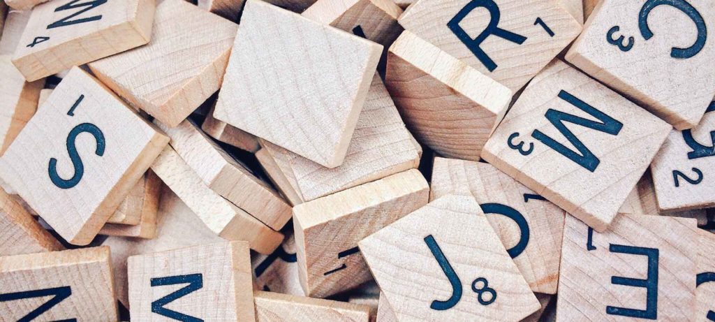 Scrabble spel letters