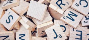 Scrabble spel letters