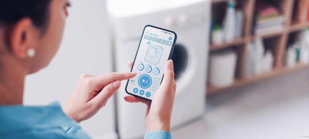 slimme wasmachine bediening via smarthpone app