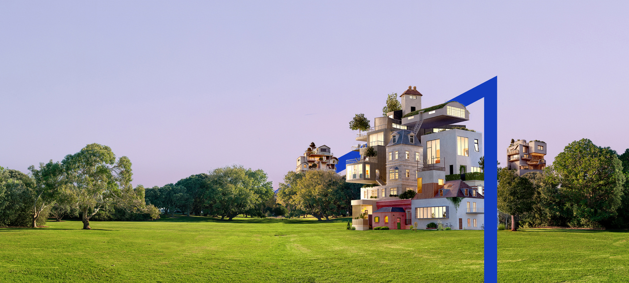 Toren van opeengestapelde woningen