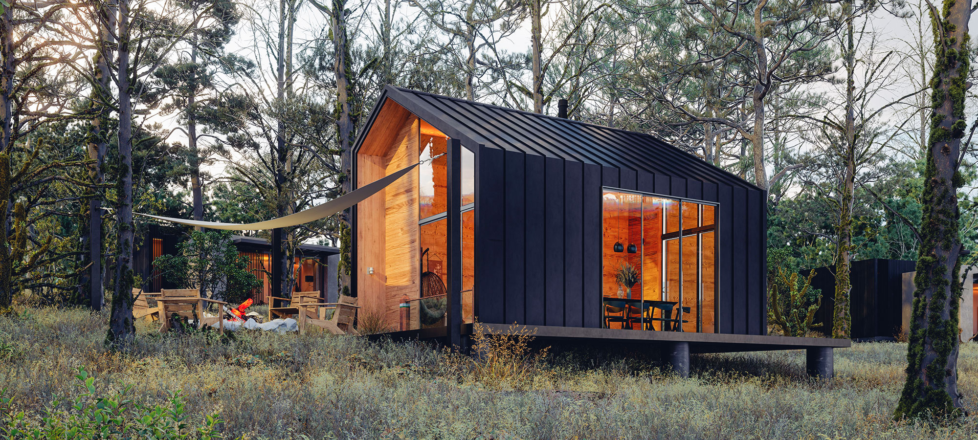 tiny house sur un terrain forestier
